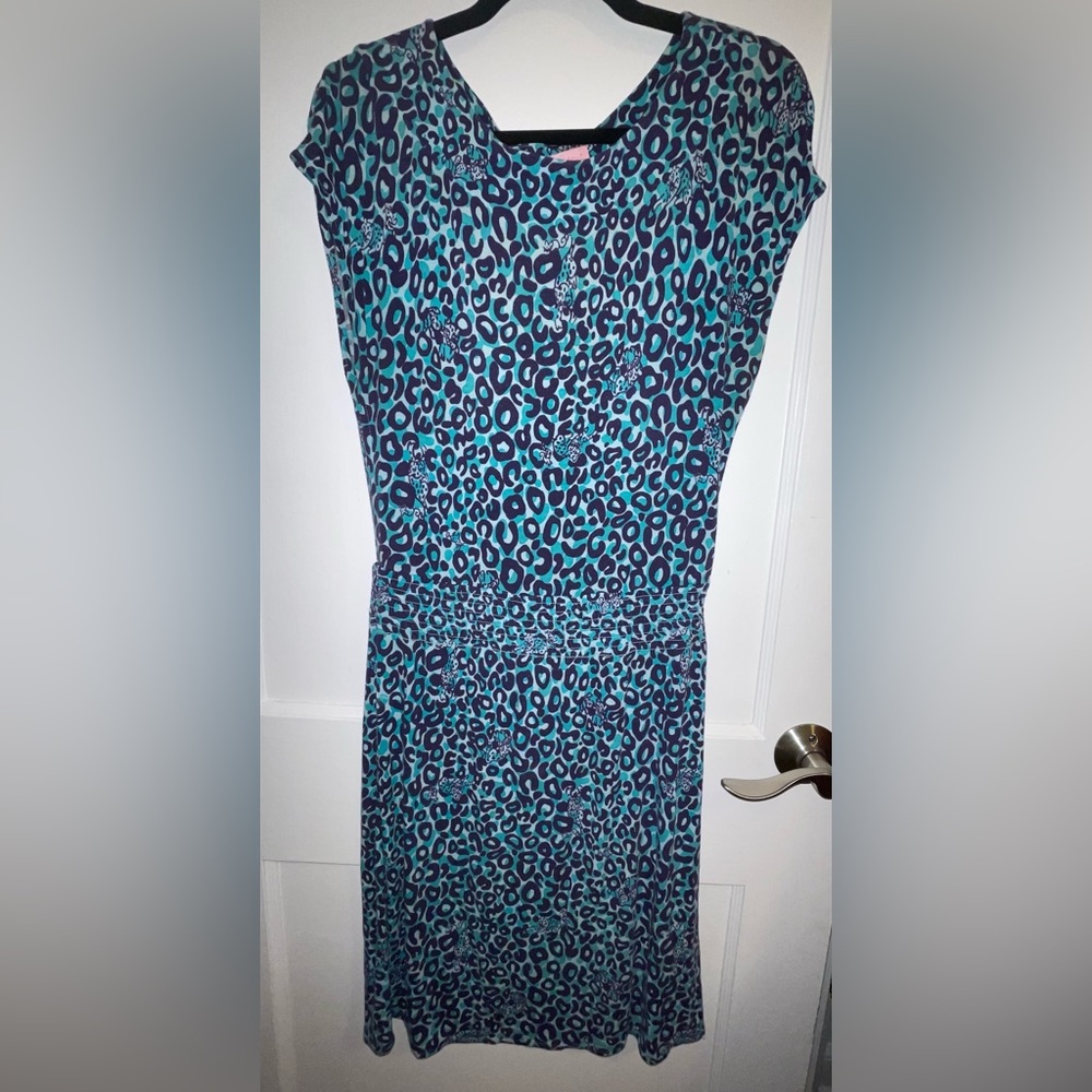 Lilly Pulitzer Dress Blue Leopard Print | Size‎ XS
